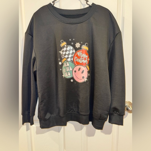 Tops - Black Merry Christmas Graphic Sweatshirt!